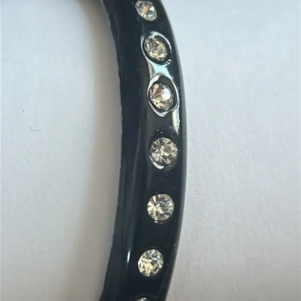 Women’s vintage 90’s retro black crystal bangle‎ bracelet one size